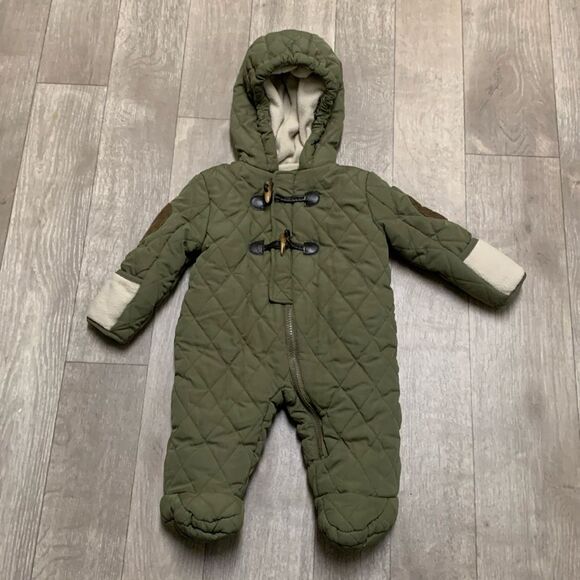 !Xtrene Quilted Army Toggle‎ Button Corduroy Elbow Patch Ski Winter Snowsuit - Picture 1 of 6